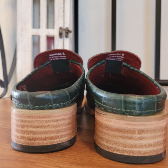 Freebird by Steven Mona Lisa Green Croco Leather Slip On Shoes, Women 8 - Picture 3 of 5